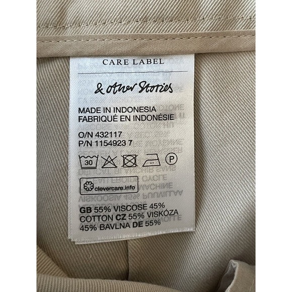 NWT & Other Stories Cargo Midi Skirt Size US 10‎ Beige Khaki Straight Utility - Picture 11 of 11